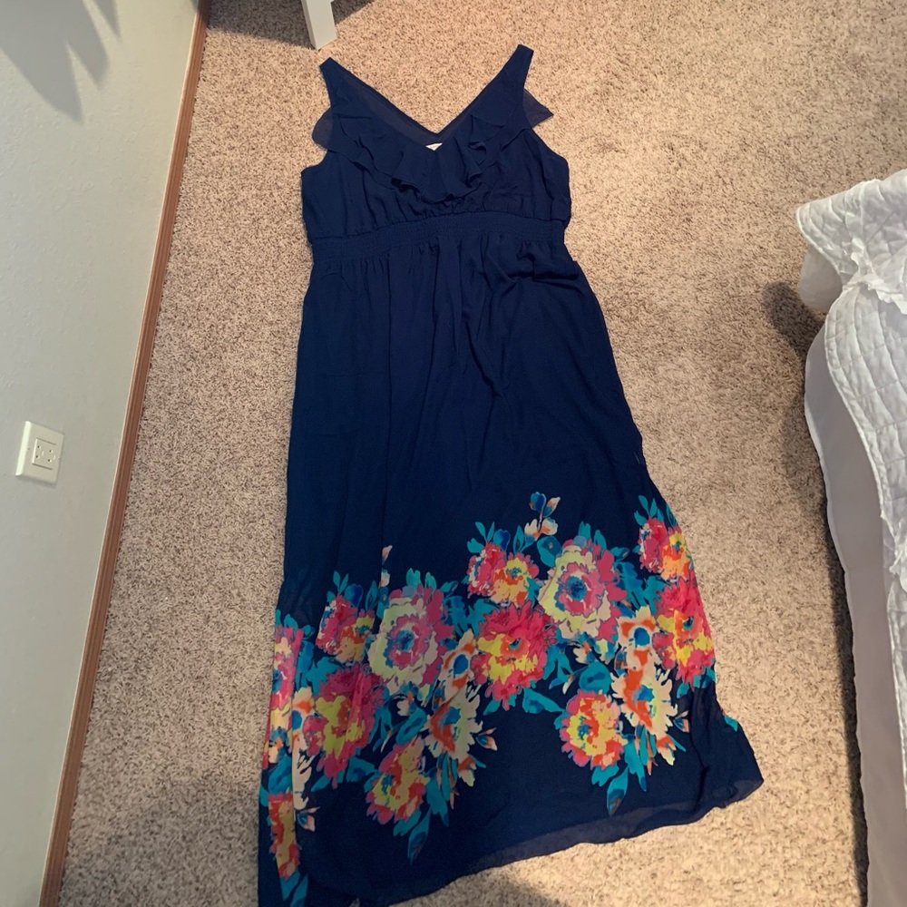Blue Chiffon Maxi Dress